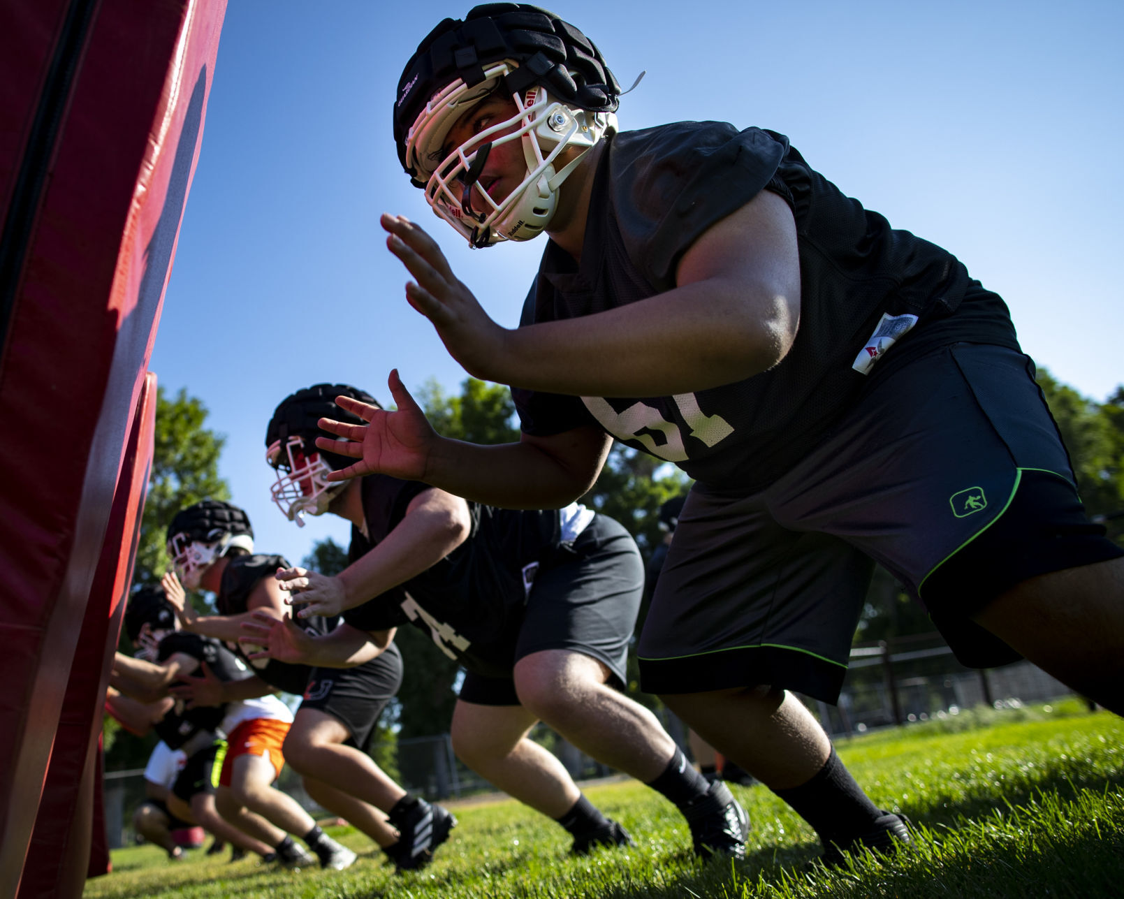Billings Senior's first football practice